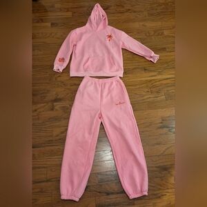 Pink Palm Puff Small "Everything Comes In Waves" Hoodie and Sweatpants